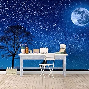 Wall Mural Moonlit Night Removable Wallpaper Wall Sticker for Bedroom Living Room - 66x96 inches