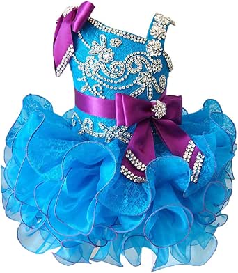 Y&amp;C Girls' Baby Crystal Infant Short Cupcake Toddler Pageant Dresses