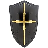 Medieval Warrior Knight Templer Crusader Shield 18G Steel LARP