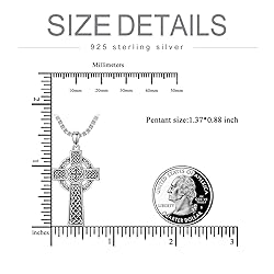 PDTJMTG Irish Cross Necklace for Men Sterling