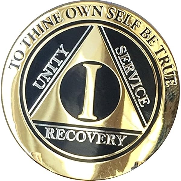 11 Year AA Sobriety Medallion - Elegant Marble Tahiti Teal Blue & Pink With Gold Plating - View #4