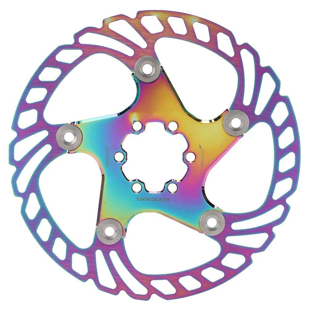 Disc Brake Rotor, Bike Disc Brake Rotors 6 Nails Cycling Accessory for Mountain Bicycle Plating Color(180mm)