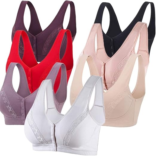 Everyday Cotton Snap Bras FullFreedom Lace Side Front Close Thin