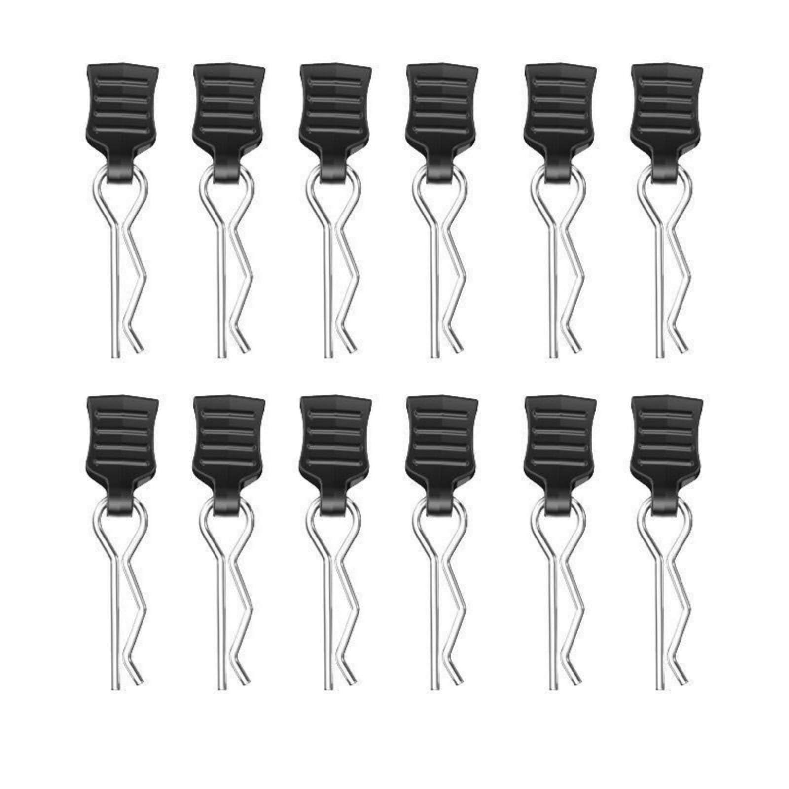 GAOHOU 12X Universal RC Car Body Clips Rc Pins Car Shell R-Type Pins with Pull Tabs fits for 1/10, 1/12, 1/14, and 1/16 Hyper-Go RC Accessories