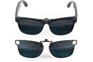 HCHRVR 1Pcs Polarized Clip for Ray-Ban Meta Wayfarer RW4008 & Gen 2 RW4012 Large (53-22), Discoloration Clip-on for Meta Wayfarer Gen 2 Protect Your Eyes, Cool and Fashion (Dark grey)