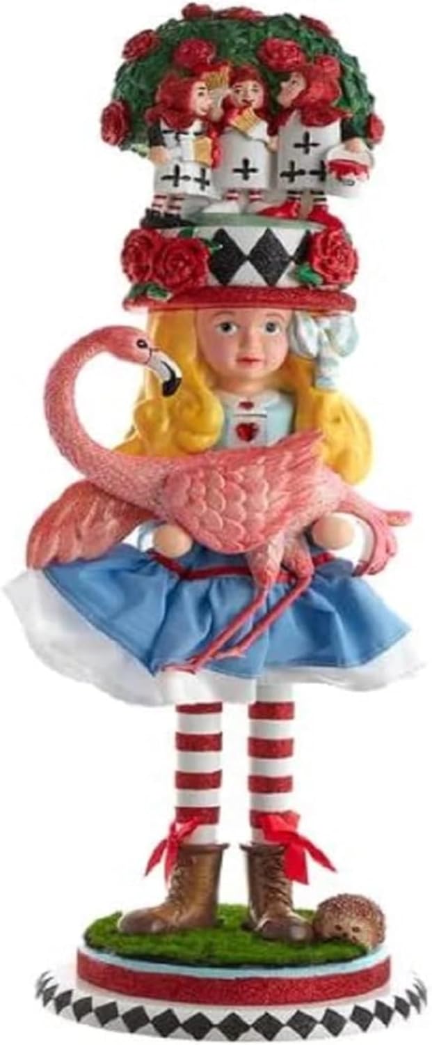 Nutcrackers - Kurt Adler 19-Inch Hollywood Alice with Flamingo Nutcracker