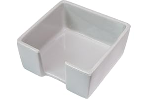 HANKOR Ceramic Sticky Note Holder, 3 x 3" Sticky Note Dispenser, Notepad Holder for Desk, Office Essentials Organizer (Grey)