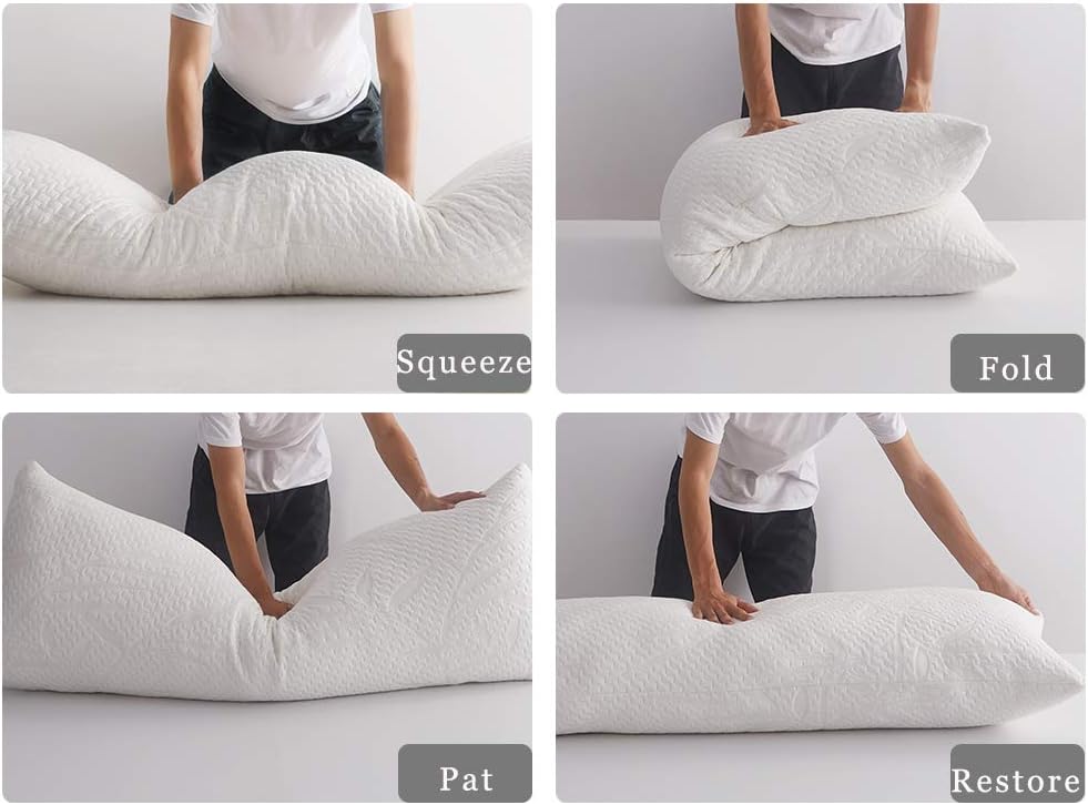 Ubauba Full Body Pillows for Adults Premium Soft Long Pillow with Removable Bamboo Pillow Cover, Bed Hug Pillows for Side Sleepers and Back Pain - 20 x 54 inch: Home & Kitchen