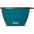 S'well Stainless Steel Salad Bowl Kit 64oz, Peacock Blue, Comes with 2oz Mini Canister and Removable Tray for Organization, Leakproof, Easy to Clean, Dishwasher Safe