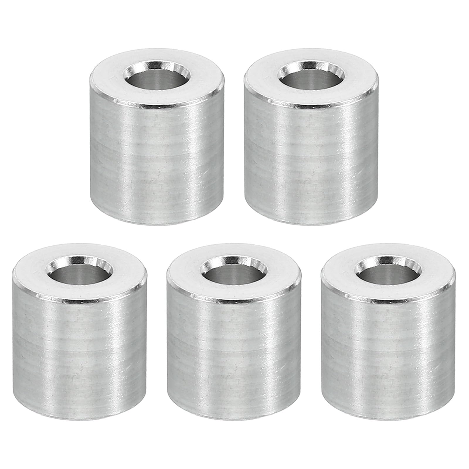 PATIKIL M5 Aluminum Spacers, 5 Pcs Metal Spacer Aluminum 5.2mm ID x 12mm OD x 12mm L Aluminum Spacer Screw Standoff Round for 1/5inch or M5 Screw Bolts