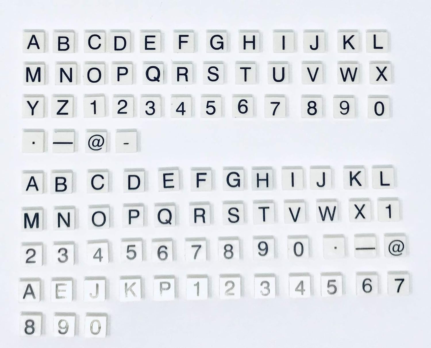 1x1 Alphabet Letter & Number Bricks Total 91 Pieces 100% Compatible with All Major Brands Tiles for Education & Fun (White)