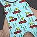 Canis Newborn Baby Boys Girls Long Sleeve Romper Christmas Trees and Cars Print Splice Contrast Color Jumpsuit Pants (9-12M, Green)