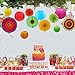 12pcs Hanging Fiesta Paper Fan Lanterns Decoration, Mexican Fiesta/Carnival/Kids Party/Birthday/Christmas Decor,Party/Events Decor, Home Decor Supplies Flavor … (Colorful-01)