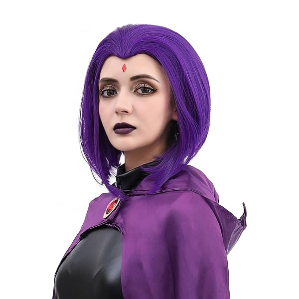 MUPUL PURPLE SHORT WIG COSPLAY SHORT BOB WIG PURPLE HALLOWEEN COSTUME WIGS FOR WOMEN