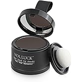VOLLUCK Root Touch up Powder, Instant Hairline Powder for Thinning Areas and Gray Hair Coverage, Natural and Non-greasy Root Cover up for Women and Men (Dark Brown, 0.14 Ounce)