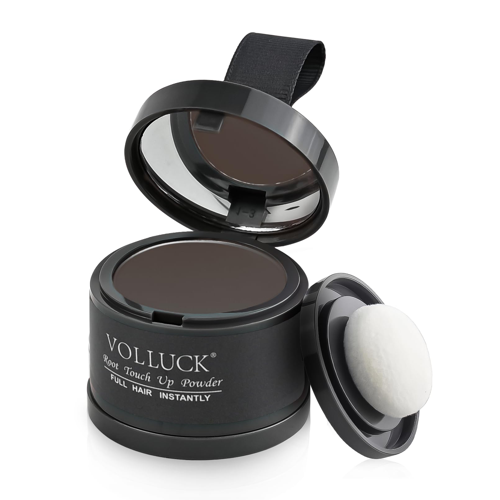 VOLLUCK Root Touch up Powder 4g – Covers Grey Roots & Conceals Thinning Hair, Hairline Powder for Men & Women – Natural Look, Easy to Use & Compact for Quick Touch Ups (Dark Brown)