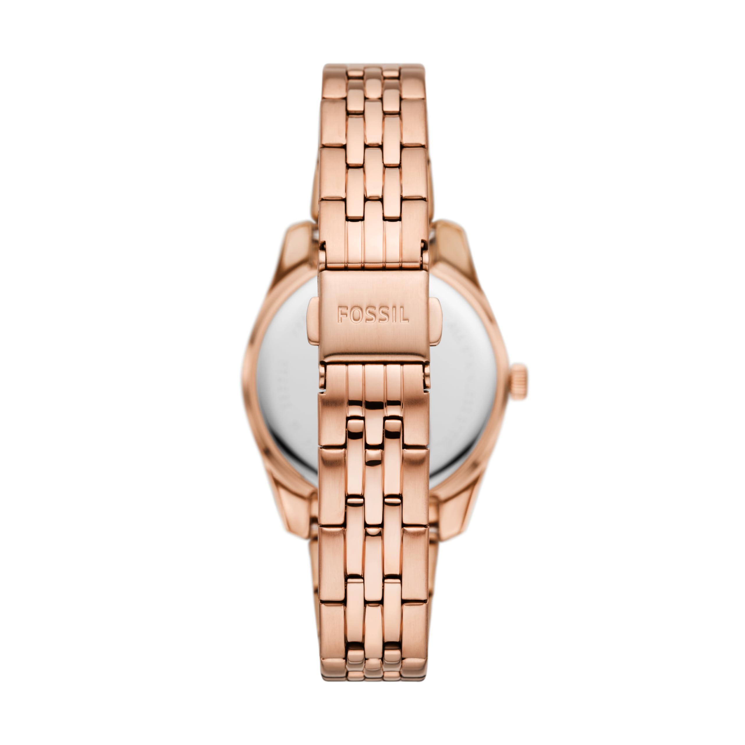 Fossil Women's Scarlette Mini Quartz Stainless Steel Three-Hand Watch, Color: Rose Gold/Chocolate (Model: ES5324)