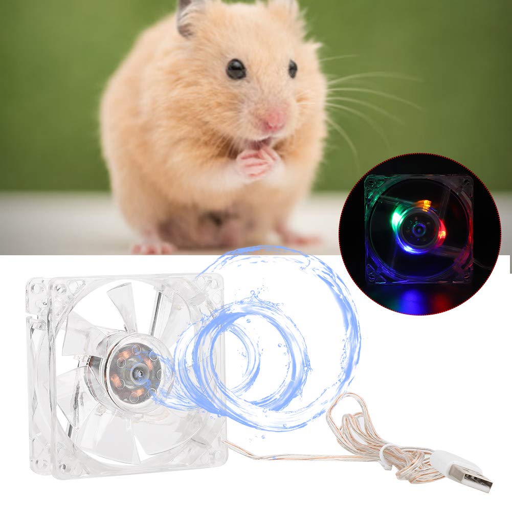 Photo 1 of TOPINCN Hamster Cooling Fan Colorful Small Pet Summer Cooling Fan Acrylic Guinea Pig Cage Cooling Fan for Small Pet to Keep