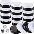 Skylety 30 Pcs Backgammon Pieces Checkers, 1.25 Inch Replacement Checkers Board Game Playing Game Chips with 5 Dice(Black and White)