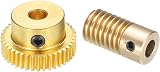 sourcing map Brass Worm Gear Set 0.5 Module 40:1 Reduction 5mm Hole Dia Gear view 3