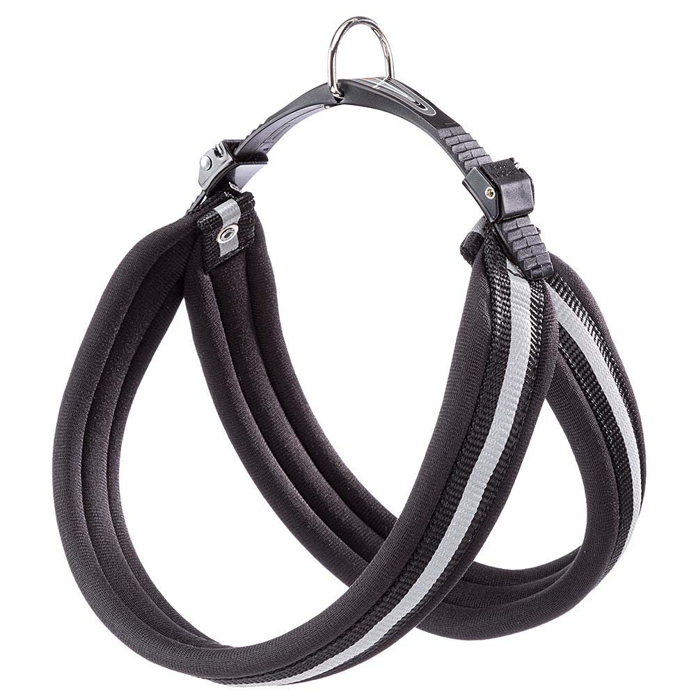 Ferplast Harness for Large Dogs AGILA REFLEX 9 Dog Harness with Soft Padding, Quick Release and Attachment System, Chest Size 77-85 cm. Black