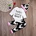 Baby Girls Daddy's Little Girl Long Sleeve Bodysuit and Deer Pants Outfit with Hat