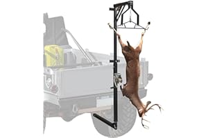 600LB Hitch Game Hoist - Durable Big Game Deer Winch Lift with 360° Swivel Gambrel Set for Effortless Hunting - Truck-Mounted