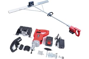 NOLANTISI Concrete Vibrating Tool - Electric Cordless Screed Vibratory Kit with 5ft Board Achieve Smooth Cement Finishing Battery Powered Surface Leveling Tamper Ruler, Red (HY-100-112N)