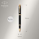 Parker IM Rollerball Pen Black Lacquer Gold Trim Fine Point Gift Box view 3