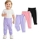 Aura Vane Baby Girl Pants 3 6 9 12 18 24 Months Baby Pants 2T 3T 3 Pack Toddler Leggings Sweatpants Infant Girl Leggings