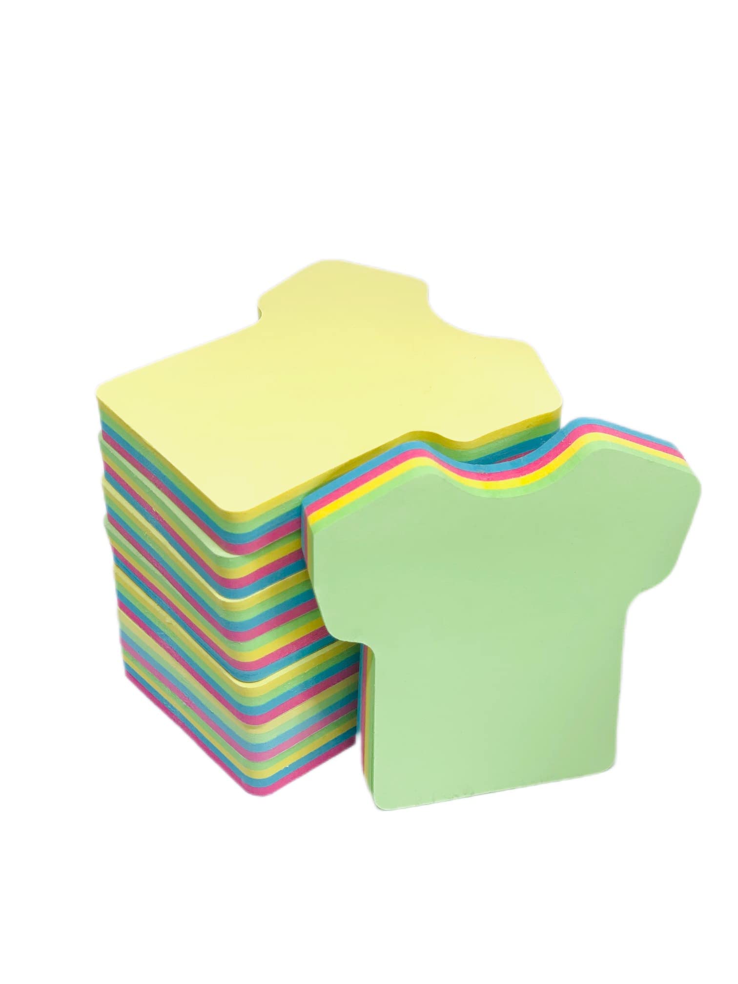 GUMTAPE Clothes Shape Sticky Notes 76 mm x 76mm, 8 Pads of 100 Sheets/Pad, Rainbow MixColor Sticky Notes 11505/08. Cute Mixed Colour for Office/Home/Kitchen/Baking/School(8 Pads)