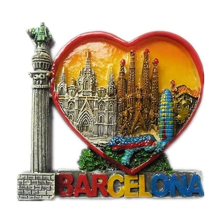 Weekinglo Souvenir Imán de Nevera Barcelona España 3D Resina ...