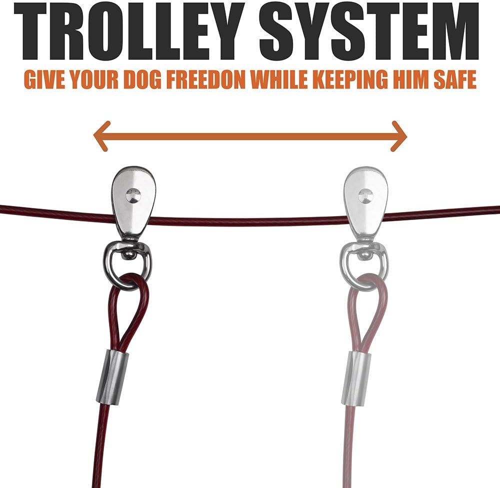 BV Pet 60 Feet Trolley for Dog up to 125 Pound with 10 Feet Runner Cable : Pet Supplies