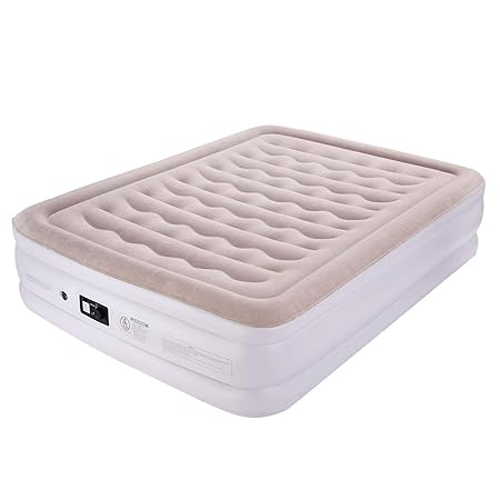 Premium Luftbett Doppel, Eslibai Gästebett mit Integrierter Elektrischer Luftpumpe, 203 x 152 x 46cm Queen Size, für 2 Person