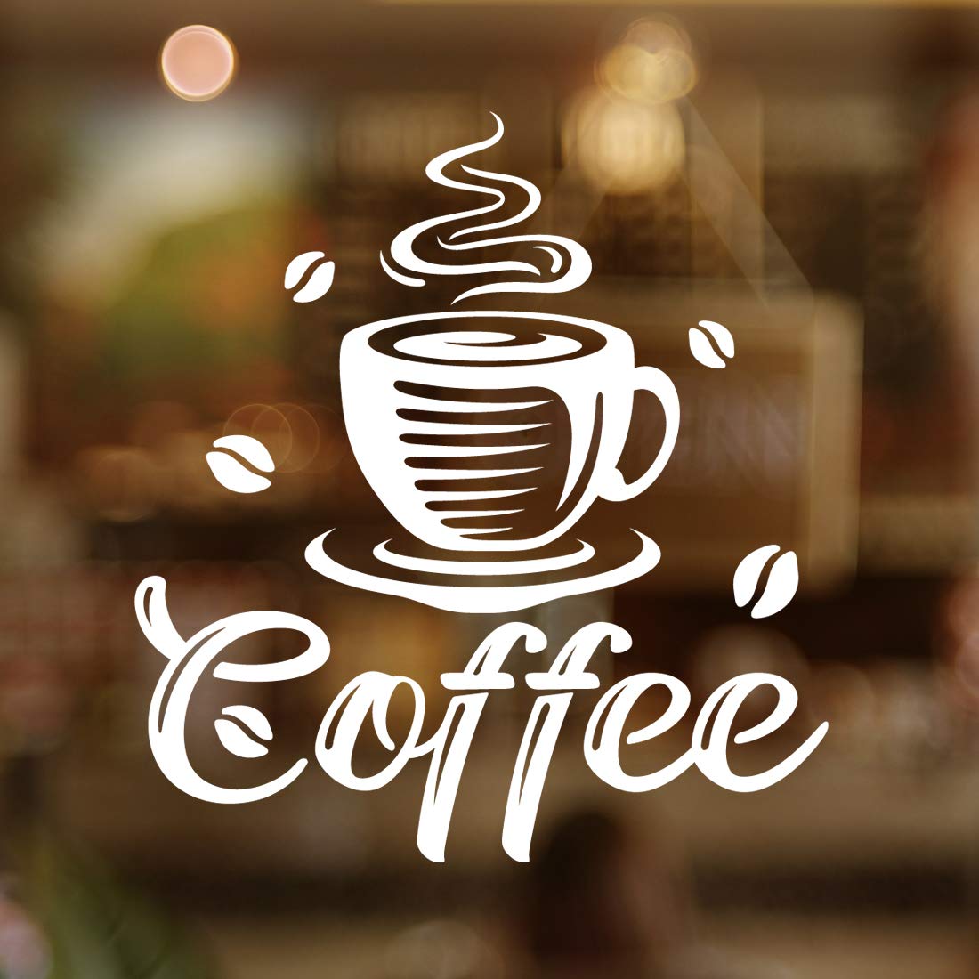 Coffee Takeaway Cup Window Sign Vinyl Sticker Graphics Cafe Shop Salon Bar Restauran Kitchen Wall Art Tile Decal Door Sign Transfer Lettering Espresso bar Sign Decor Office Decals (Reversed)