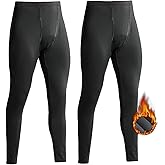 YUSHOW Thermal Underwear for Men Fleece Lined Thermal Pants Men Long Johns Bottoms Cold Weather Base Layer for Running Skiing