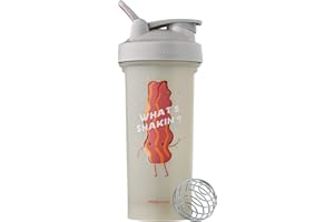 BlenderBottle Just for Fun Classic V2 Shaker Bottle Perfect for Protein Shakes and Pre Workout, 28-Ounce, What's Shakin'
