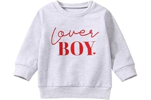 Karuedoo Toddler Baby Boy Girl Valentiens Day Outfit Crewneck Sweatshirt Pullover Top Letter Print Long Sleeve T-Shirt Blouse