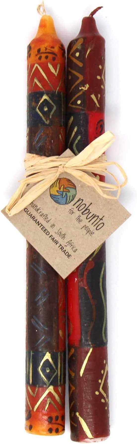 Pair of Hand-Painted Candles in African Designs (Bongazi)