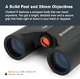 Celestron Outland X 8x25 Compact Roof Prism Binoculars Black view 2