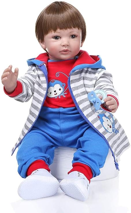 Amazon Co Jp 24インチ60cmショートヘアシリコンビニール生まれ変わった幼児人形 モンキーフーディードレス加重布ボディベビードール ホーム キッチン Amazon Co Jp 24インチ60cmショートヘアシリコンビニール生まれ変わった幼児人形 モンキーフーディードレス加重布ボディベビードール ホーム キッチン