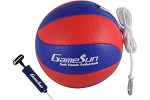 GAMESUN Tetherball and Rope,Full-Size Soft Touch, Portable Tetherballs with Soft Rope - Great Outdoor Game for Kids