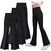 Girls Flared Leggings Wide-Leg Pants Kids Bell Bottom High Waisted Dance Yoga Flare Trousers in High Elasticity Nylon
