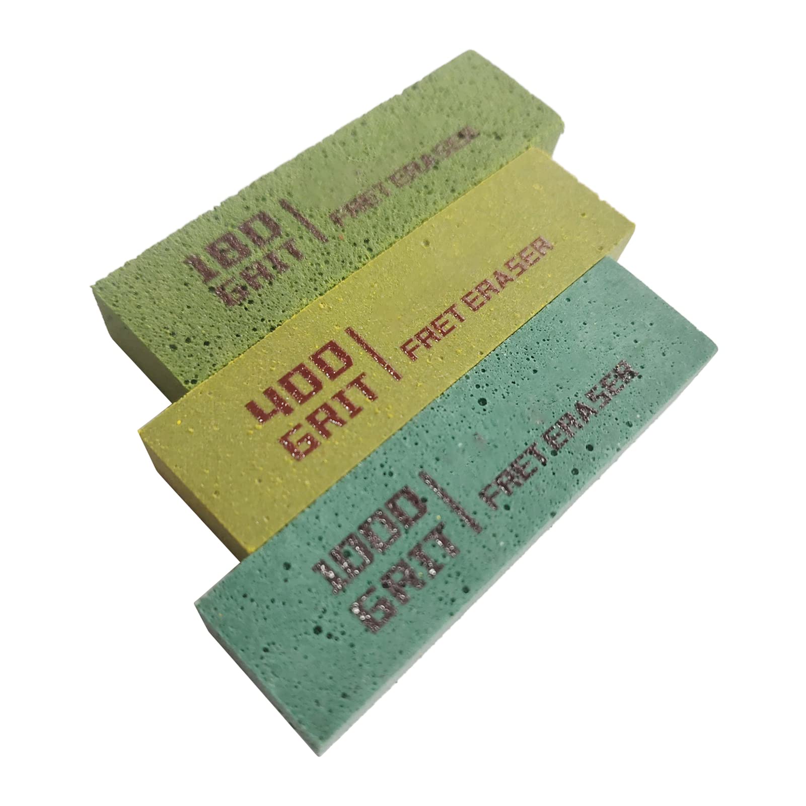 Sasuori Guitar Fret Polishing Erasers Abraisive Rubber blocks for Polishing Fret Wire 180 Grit & 400 Grit &1000 Grit Set of 3pcs Guitar Maintain Tool Kits