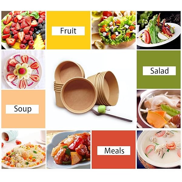 TOPTOPER 50 PACK 35 OZ LARGE PAPER BOWLS WITH LIDS, HEAVY DUTY PAPER BOWLS FOR PARTY, DISPOSABLE BOWLS BULK LEAKPROOF AND MICROWAVE SAFE FOR HOT/COLD USE (35 OZ)