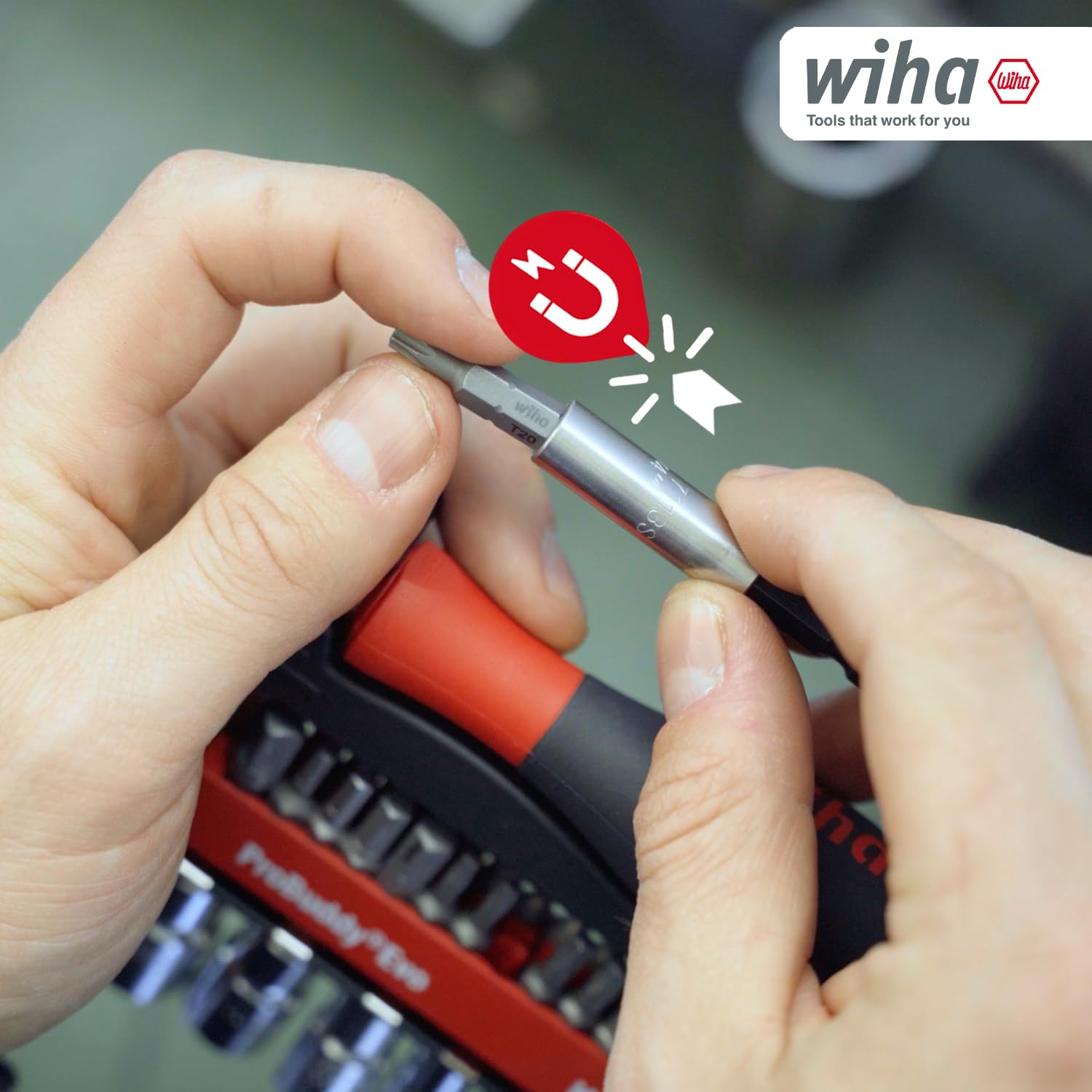 Wiha ProBuddy® Evo 40-tlg. Bit- & Steckschlüssel-Set 1/4" SoftFinish Schraubendrehergriff, Mini-Ratsche 72 Zähne, magnetischer Bithalter I Kompaktes Werkzeugset für Profi, Heimwerker, Fahrrad (46960) 4