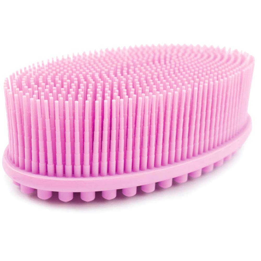 Avilana Exfoliating Silicone Body Scrubber Easy to Clean, Lathers Well, Eco Friendly, Long Lasting, And More Hygienic Than Traditional Loofah (Pink)