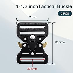 CooBigo 2 Pack Tactical Belt Buckles, 1-1/2" Heavy