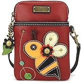 CHALA Garden Animal Collection Cell Phone Crossbody Purse-Women PU Leather/Canvas Multicolor Handbag with Adjustable Strap
