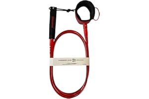 SIXPACK ACTION Pioneering Surf Leash, 5ft/6ft/7ft/8ft/9ft Comp Pro Surfboard Leash with 360-Degree Integral Molding Cuff Providing Maximum Durability, Flexibility and Comfort